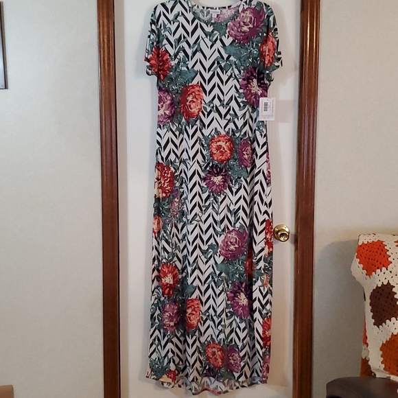 NWT Lularoe Floral Maria Maxi Dress - Medium - Picture 1 of 5